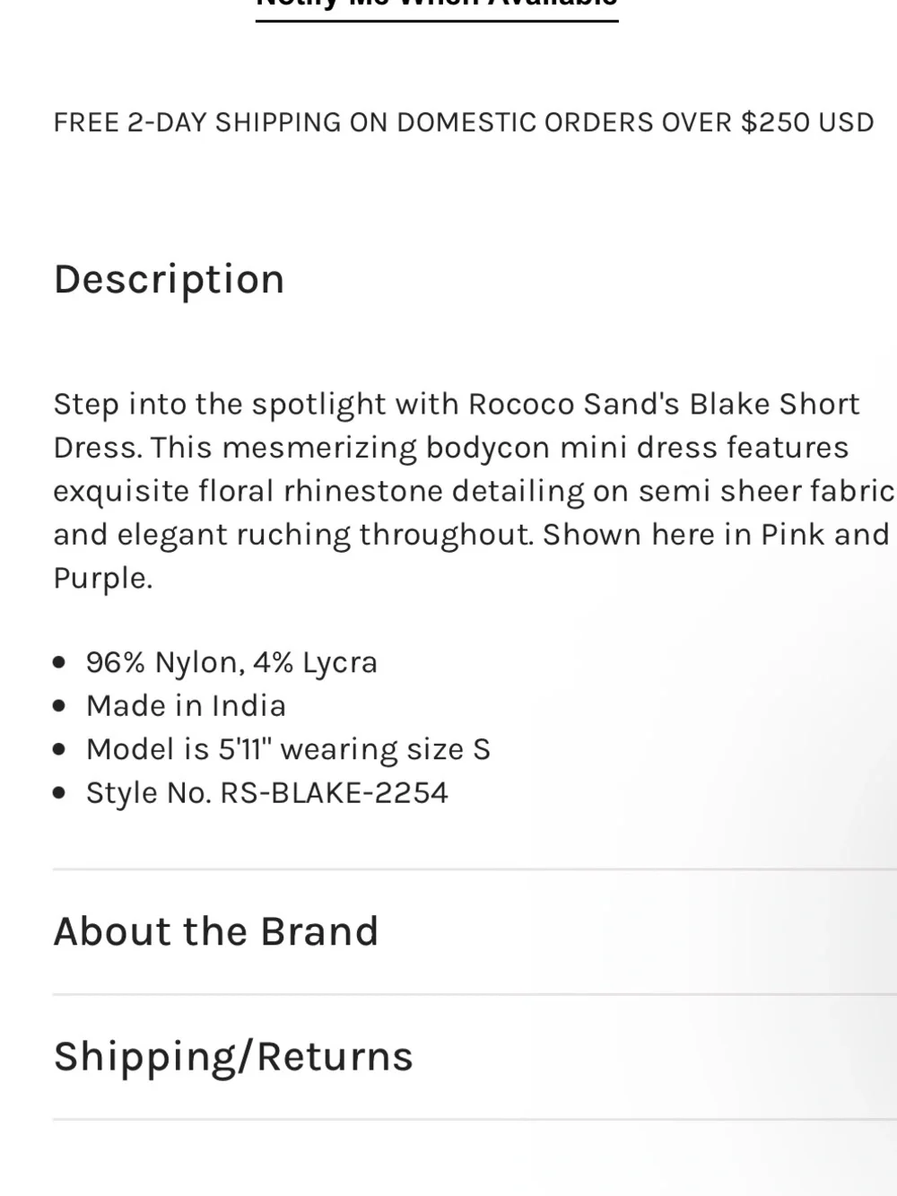 Retrofete Blake Mini Dress NWT L‎